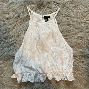 White Eyelet Crop Top
